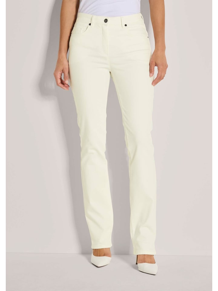 

MADELEINE Прямые джинсы с пятью карманами, эластичные, кремового цвета