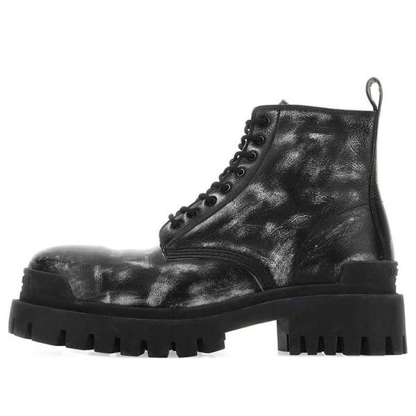 

Кроссовки strike ankle boots 'washed out black leather' Balenciaga, черный