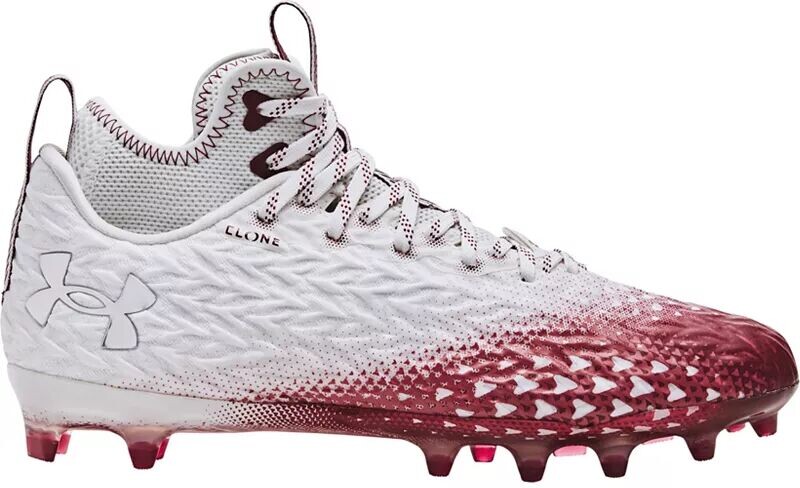 

Мужские футбольные бутсы Under Armour Spotlight Clone MC, белый/бордовый