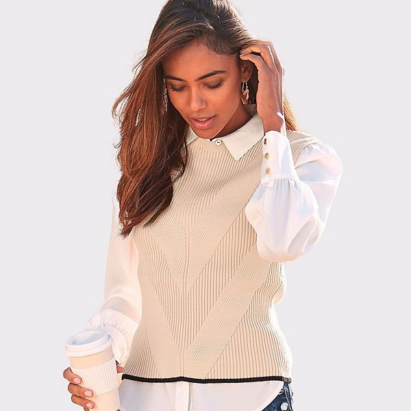 

Женский вязаный свитер-жилет с узором Lascana