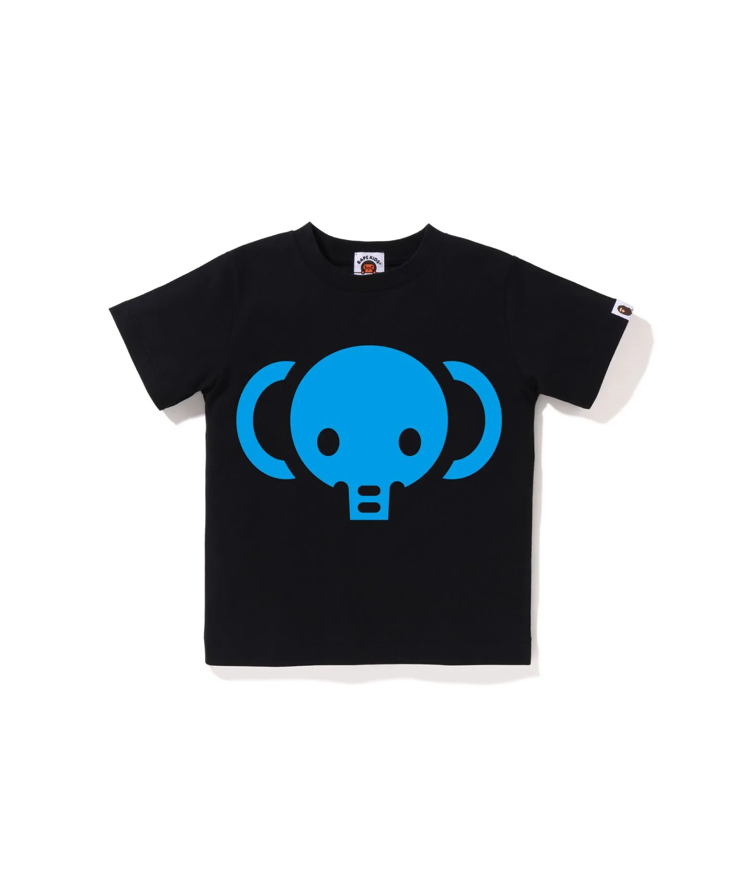 Детская футболка короткая с принтом MILOGRAM FRIENDS A BATHING APE черно-синяя