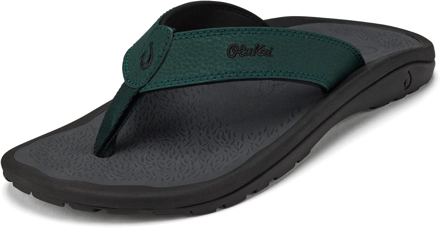 

Мужские пляжные сандалии OLUKAI Ohana, водонепроницаемые шлепанцы, поддержка свода стопы и комфортная посадка, легкие и прочные, улучшенное сцепление и устойчивость, темно-зеленый