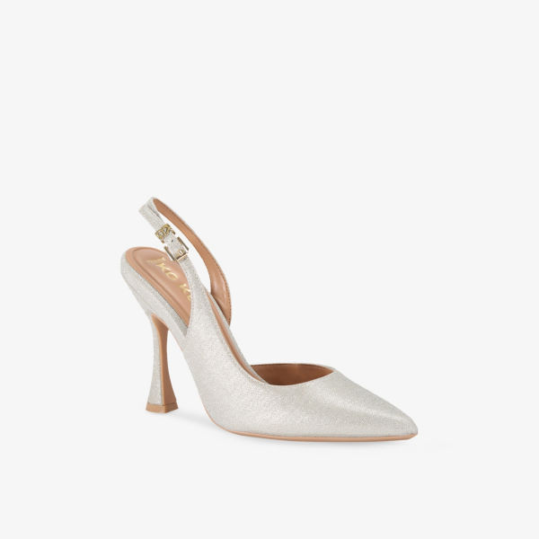 Босоножки-лодочки Kg Kurt Geiger Aria2 на каблуке с ремешком из искусственной кожи, серебряный — фото 3