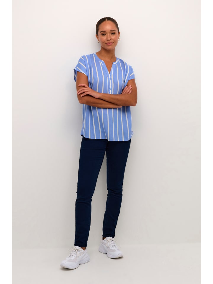 

Блузка Kaffe, цвет ultramarine/chalk stripe
