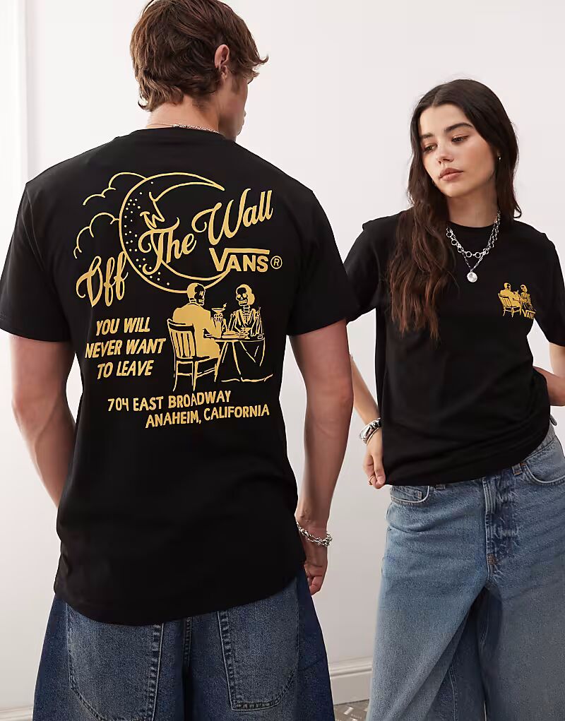 

Футболка Vans fine dining с графическим принтом на спине черного цвета