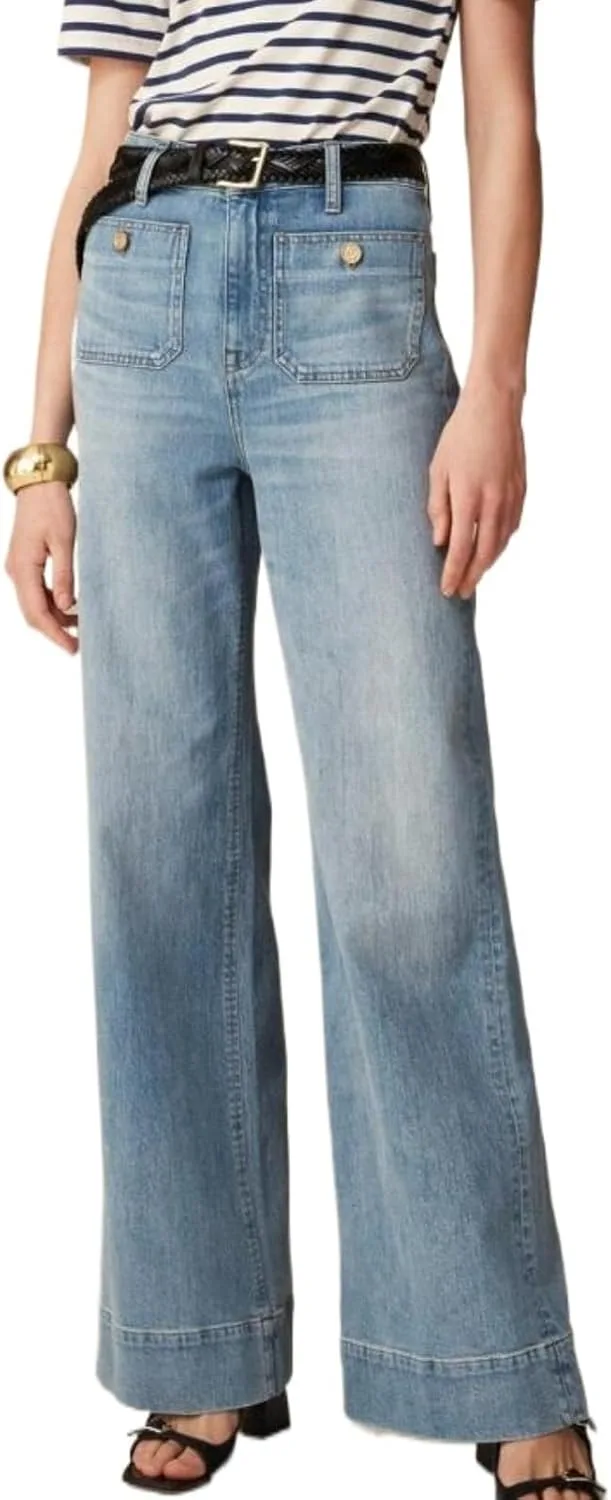 

MINTLIMIT женские джинсы с широкими штанинами, высокая посадка, эластичные