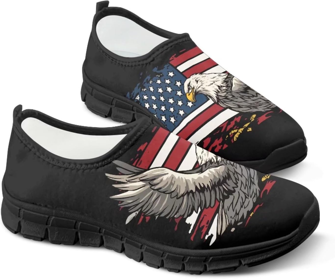 

Мужские слипоны, удобные кроссовки для бега, мужские прогулочные лоферы, дышащие Cugasmaru, Cartoon American Flag Eagle