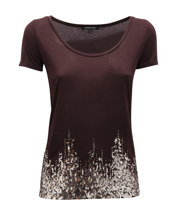 

Шерстяной свитер с пайетками Patrizia Pepe, фиолетовый