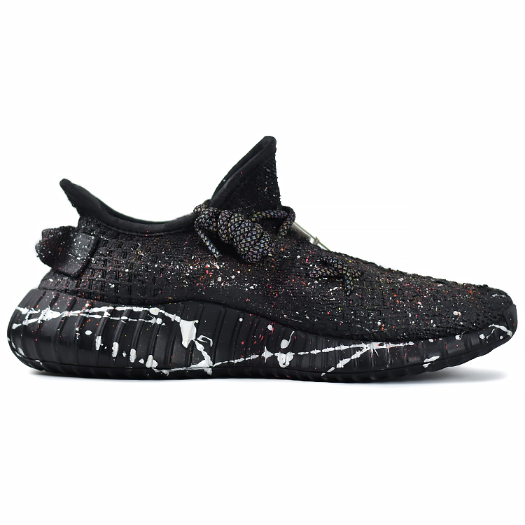 Adidas Originals Изи Буст 350 В2 повседневные кроссовки унисекс лоу-топ черный/серебристый/мультиколор - черный мультиколор, цвет Black Multicolor — фото 4