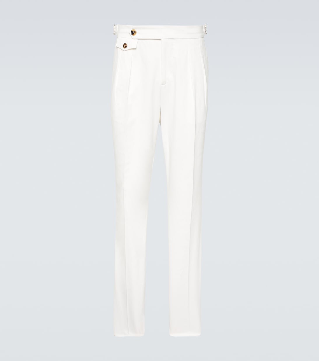 

Прямые брюки из хлопка Brunello Cucinelli, белый