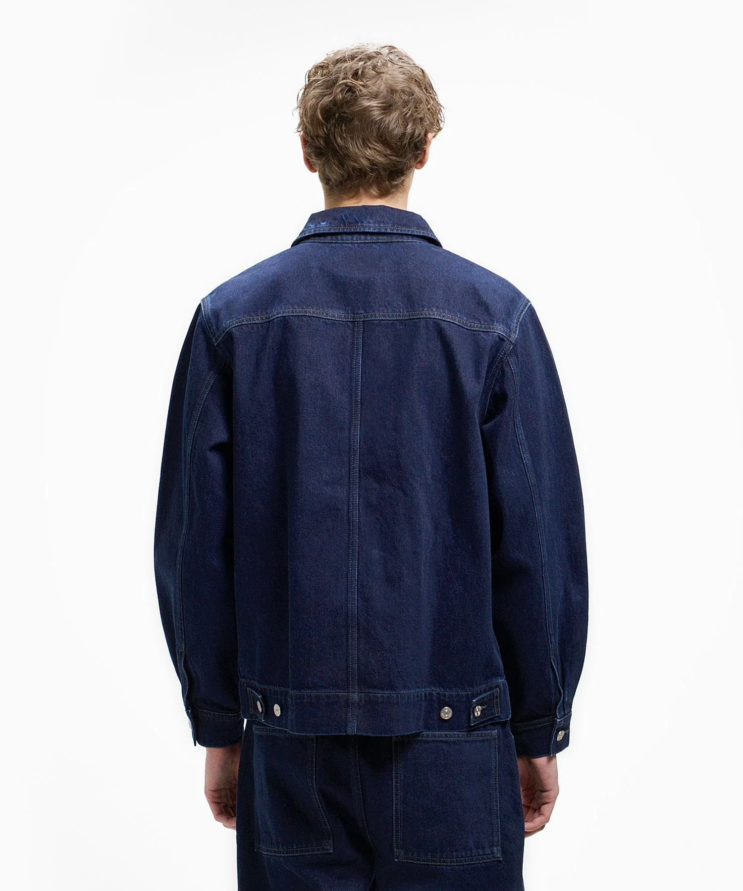 Джинсовая блузон-рубашка плотностью 12 унций на молнии LACOSTE, Indigo Blue — фото 3