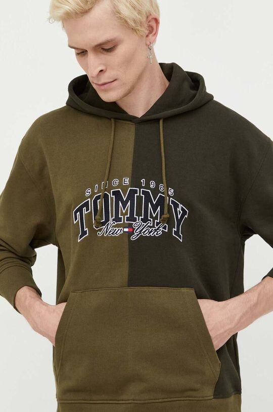 

Хлопковая толстовка Tommy Jeans, зеленый