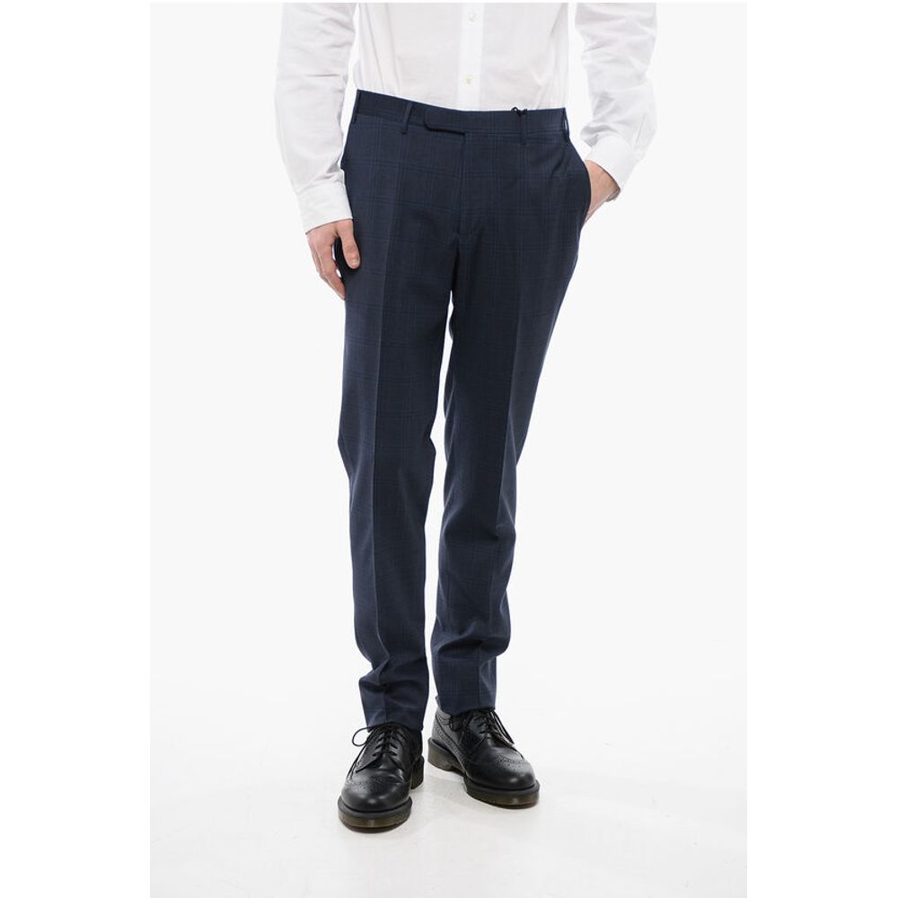 

CC COLLECTION Брюки из натуральной шерсти с узором в клетку Corneliani, Blue