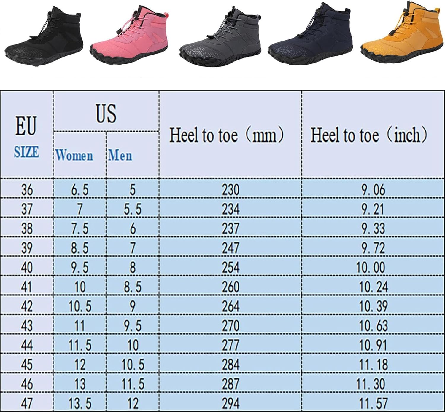 Зимние Ботинки MIOKUKO для Ходьбы, Мужские и Женские, Пятипалые Минималистичные Ботинки, O 7 Women/5 Men — фото 2