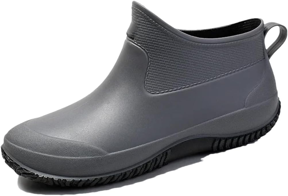 

Резиунисекс ботильоны Wjnvfioo для дождливой погоды, весна-осень, водонепроницаемые женские ботинки без шнурков, серый