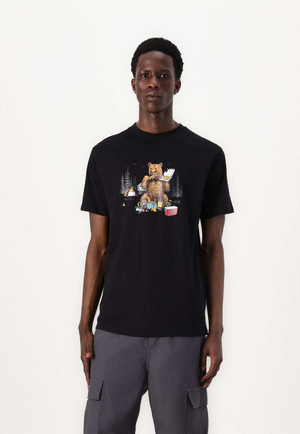 

Футболка с принтом BRAUN PIZZA BEAR UNISEX Santa Cruz, черный
