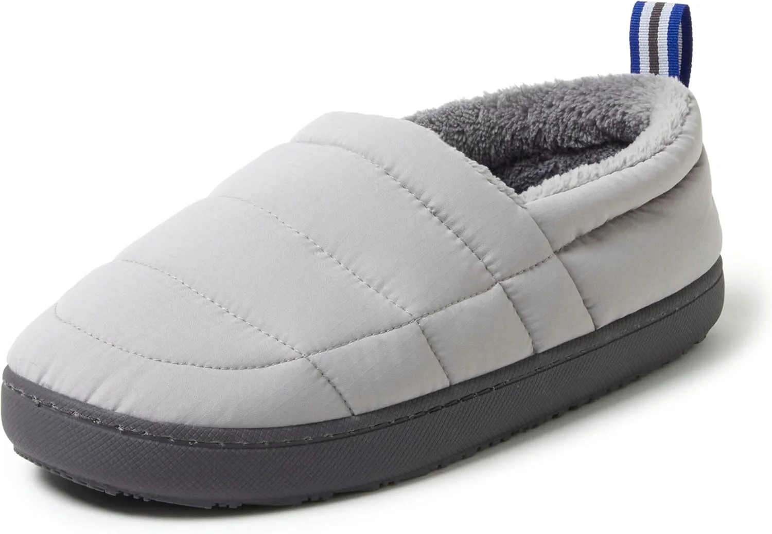 Мужские тапочки Dearfoams Indoor Outdoor Cullen Ripstop с наполнителем и стеганой спинкой для кемпинга, серый — фото 4