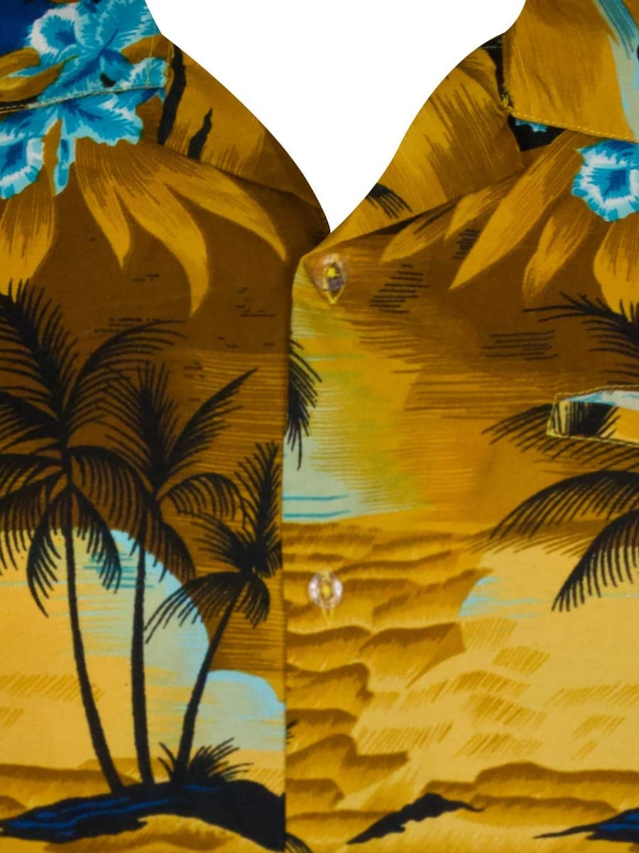 Рубашка на пуговицах классического кроя King Kameha Surf, коричневый — фото 2
