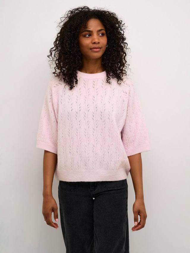 

Вязаный джемпер tella pointelle KAFFE, цвет Lilac Snow Melange