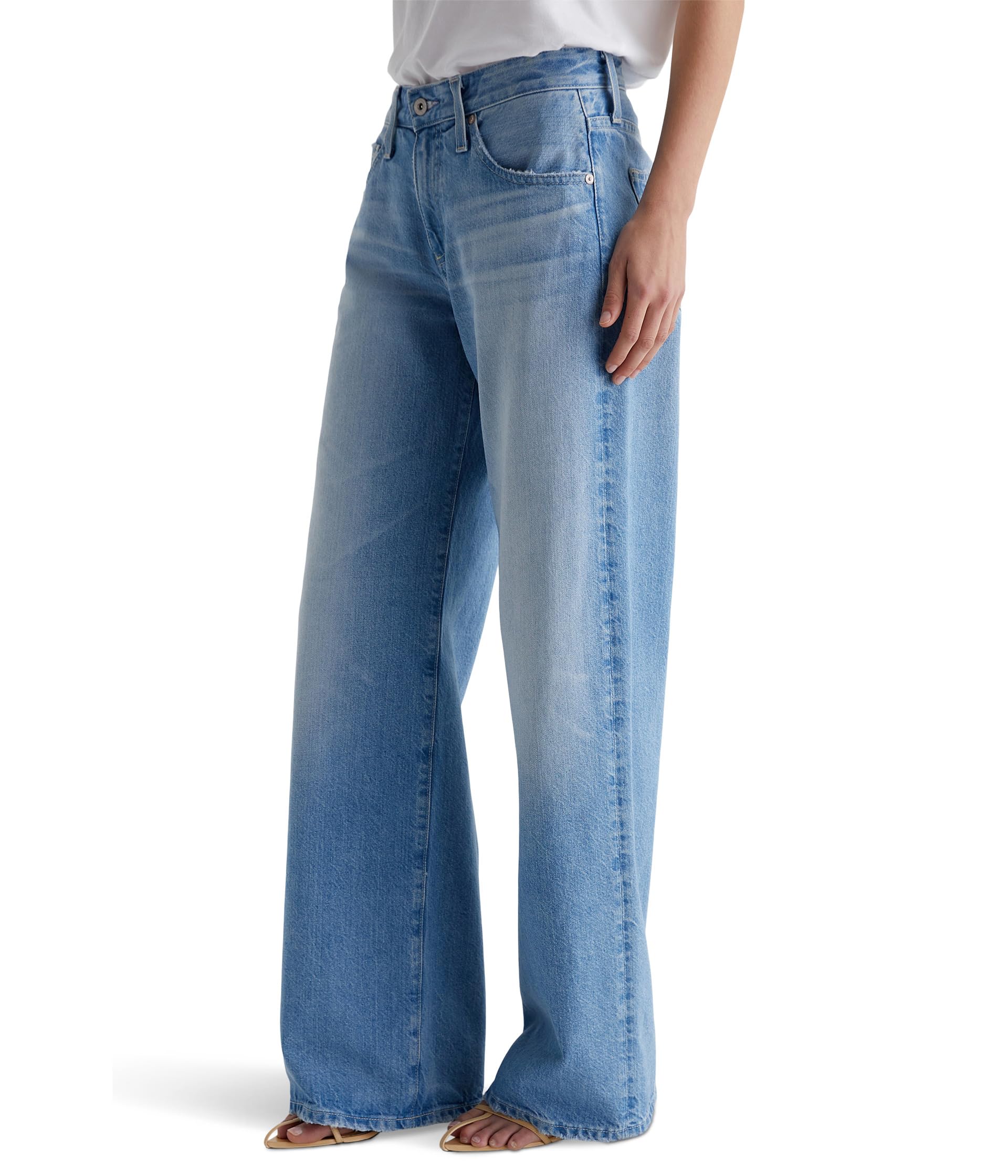 

Джинсы AG Jeans Adria Low Rise Baggy Wide Leg in Siren, цвет Siren
