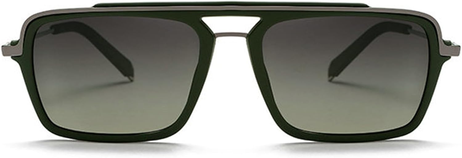 

Мужские солнцезащитные очки Helena Retro с квадратной оправой и двойной перемычкой, защита от УФ-излучения UV400, модные градиентные женские солнцезащитные очки в стиле полупанк для вождения, C4