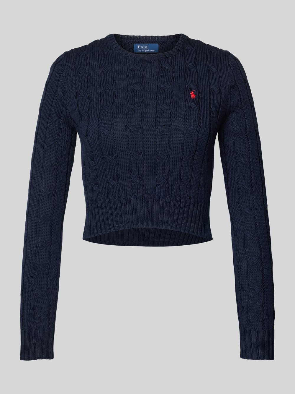 

Укороченный вязаный свитер с ребристыми манжетами Polo Ralph Lauren