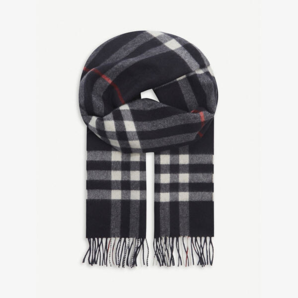 

Кашемировый шарф в гигантскую клетку Burberry, темно-синий