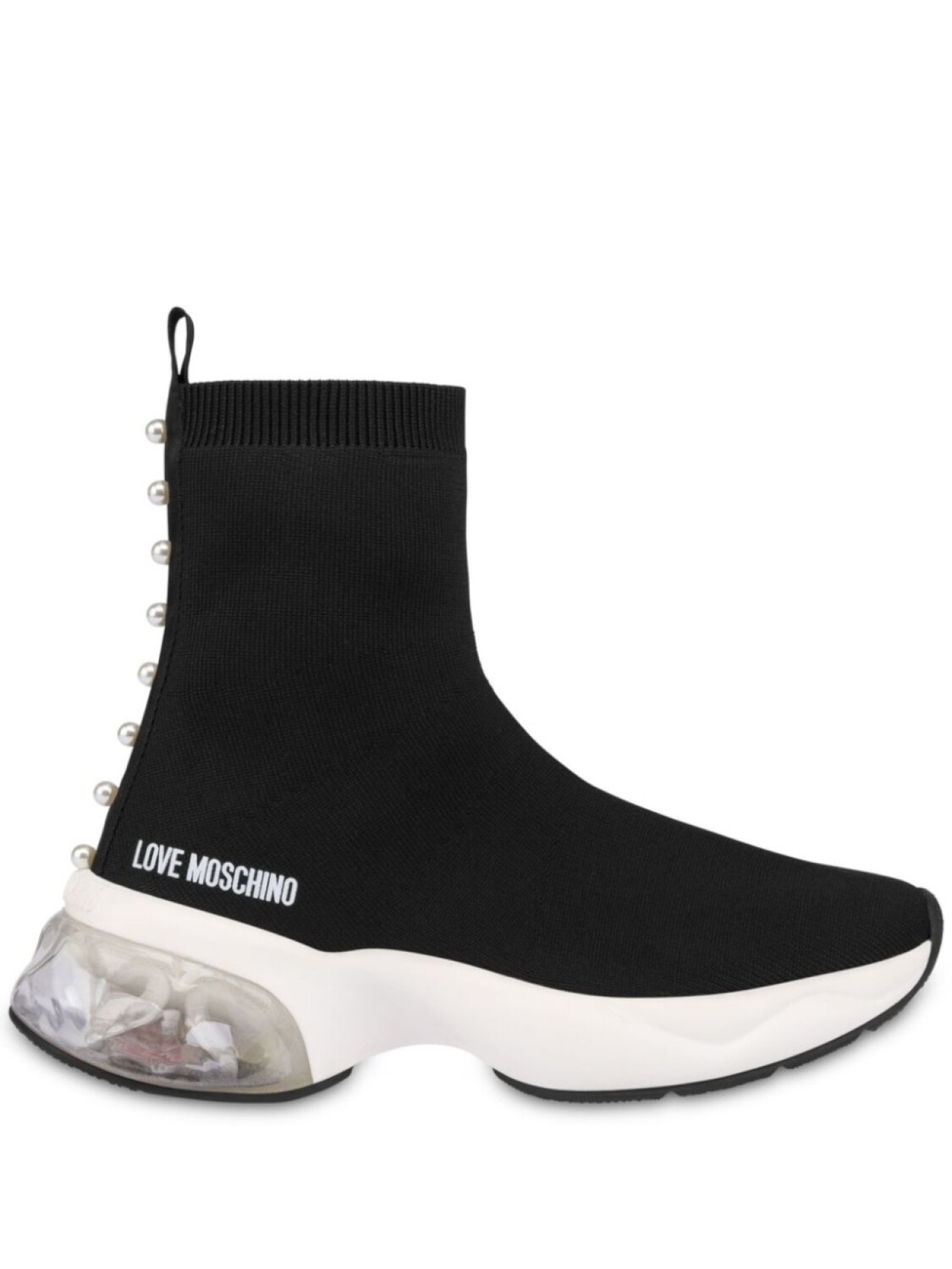 

Love Moschino кроссовки-носки с логотипом, черный