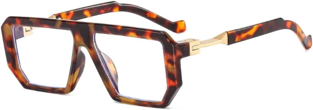 

Солнцезащитные очки для мужчин и женщин - защита UV400 - маленькая оправа, цветные линзы Jelly Color, для занятий спортом на открытом воздухе и вождения DSVIGF, Leopard Clear