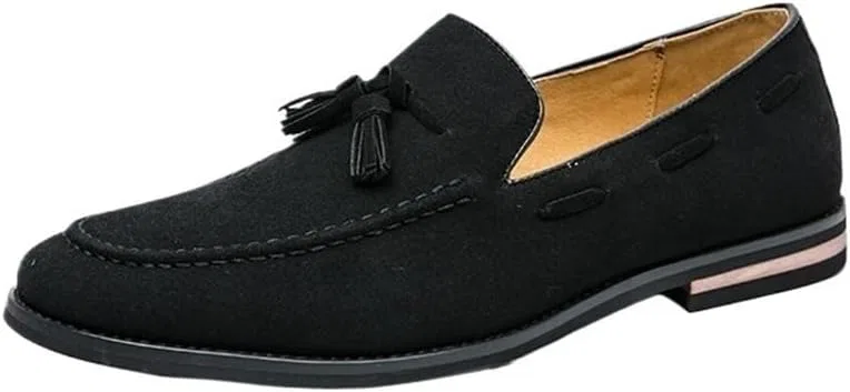 Лоферы замшевые мужские с кисточками, Black UOPYNE