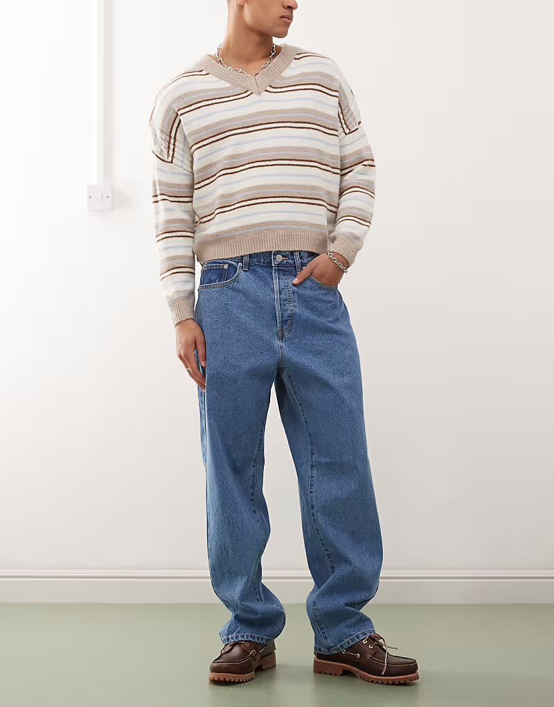 

Классические мешковатые джинсы Obey цвета светло-индиго