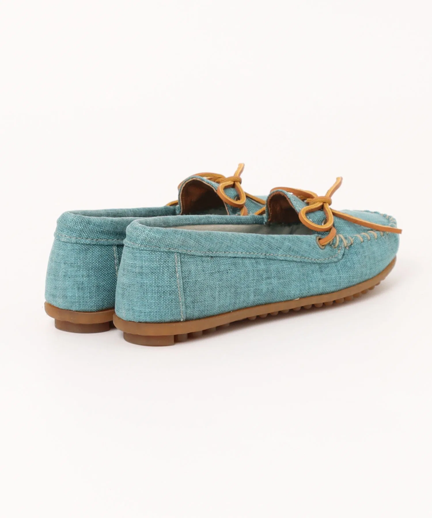 Женские мокасины Minnetonka CANVAS MOC небесно-голубые — фото 2