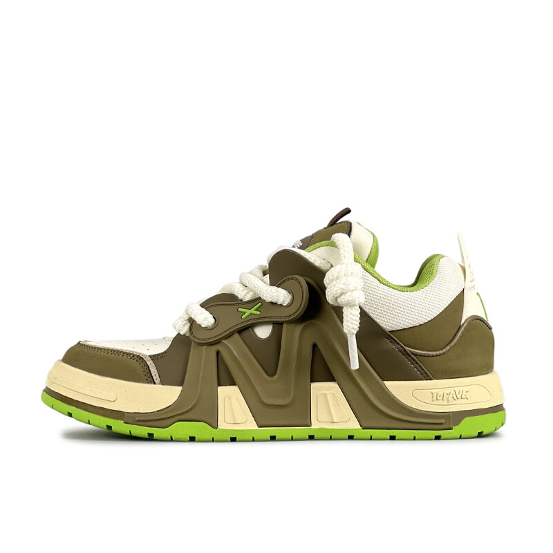 

Кроссовки TOFAVE Skateboarding Shoes Unisex Low-top Green/White, цвет Avocado milk tea