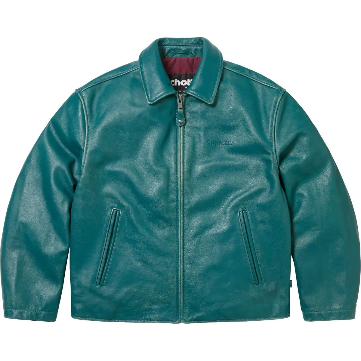 Schott FW25 WEEK11 Кожаная Куртка Racer Куртки и Пальто Unisex Supreme, черный — фото 3