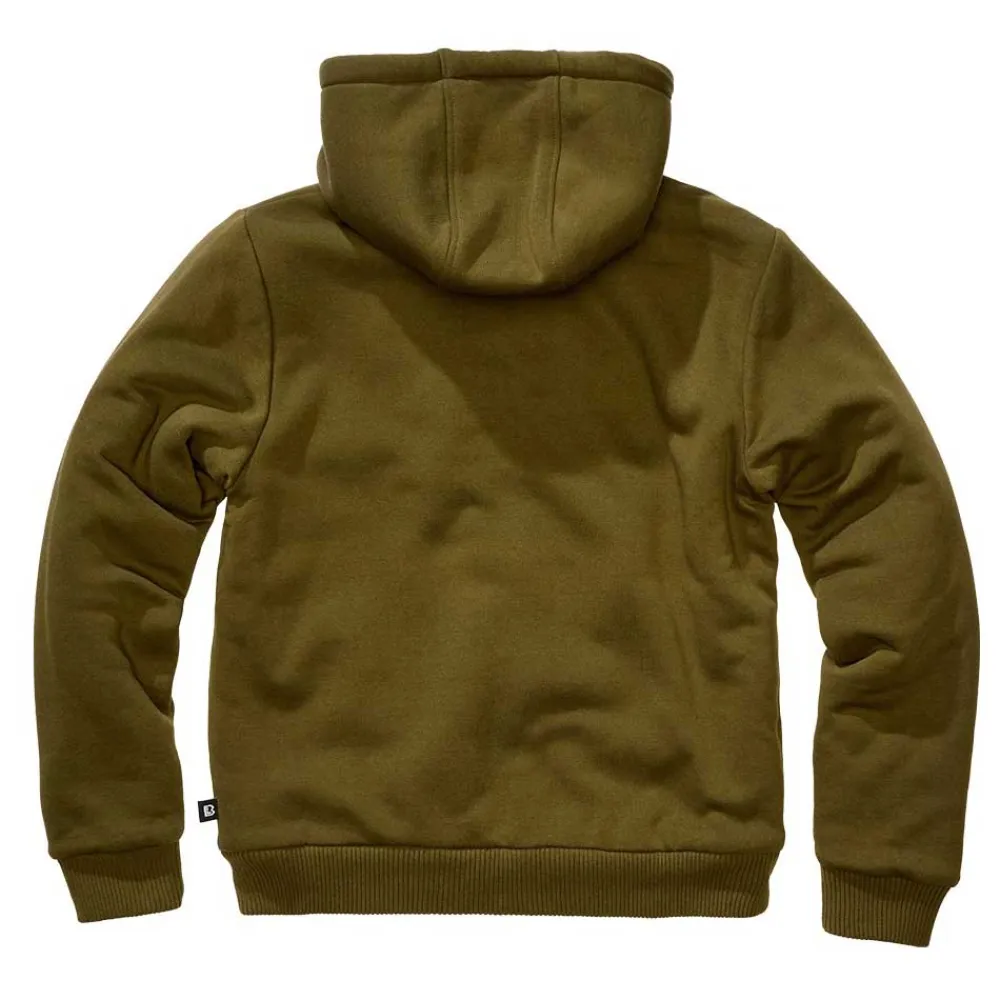 Толстовка Brandit Teddylining на молнии, зеленый — фото 2
