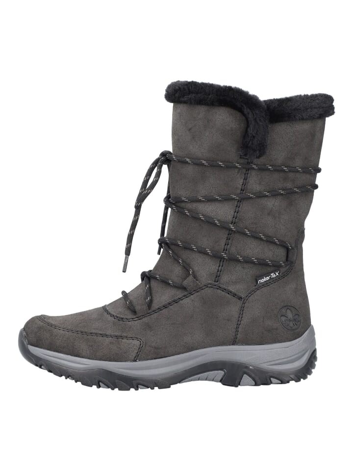 Сапоги женские Rieker Stiefel высокие с мехом, антрацитовый — фото 2