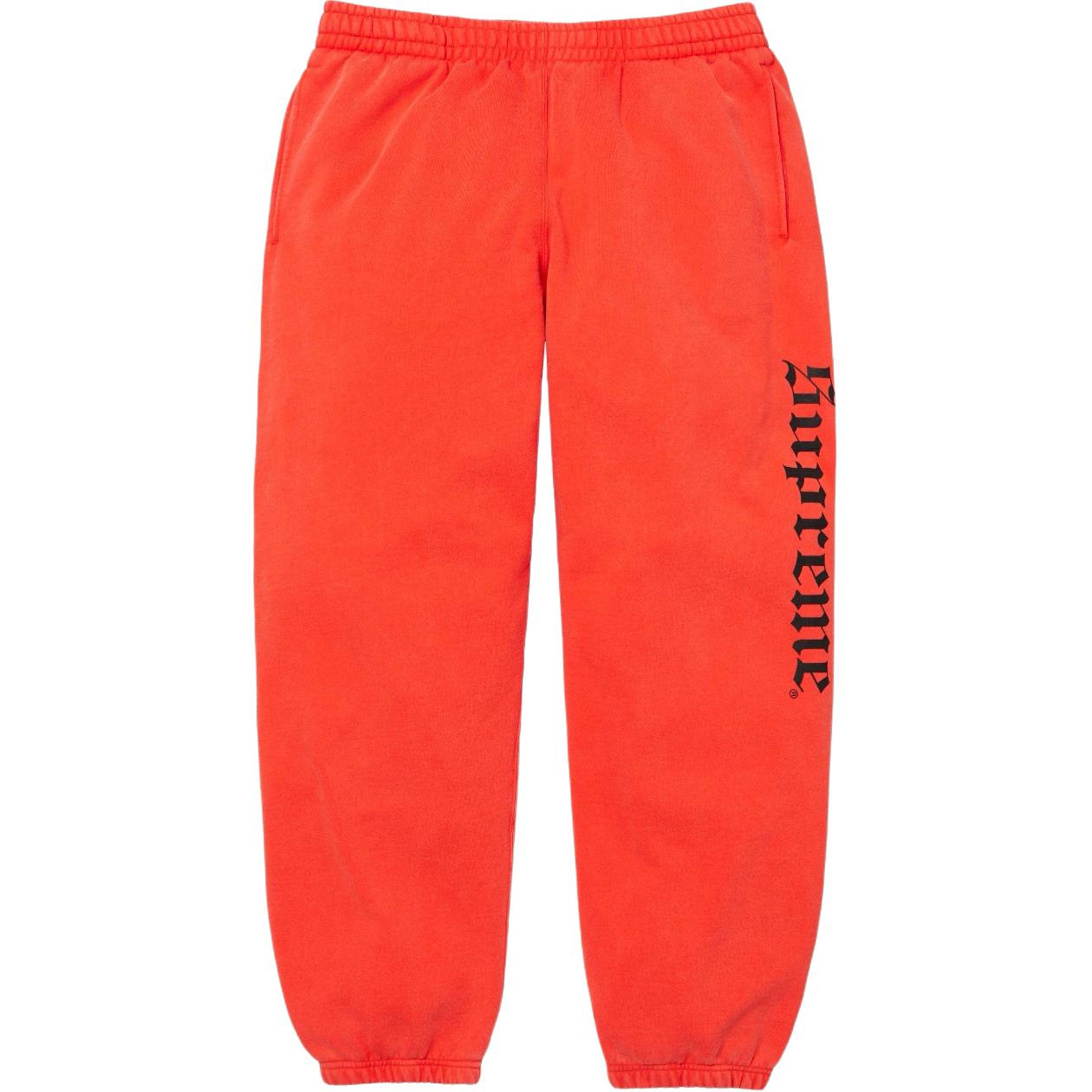 

Неделя 14 Выстиранные спортивные штаны в староанглийском стиле Вязаные спортивные штаны унисекс Supreme, оранжевый/оранжевый