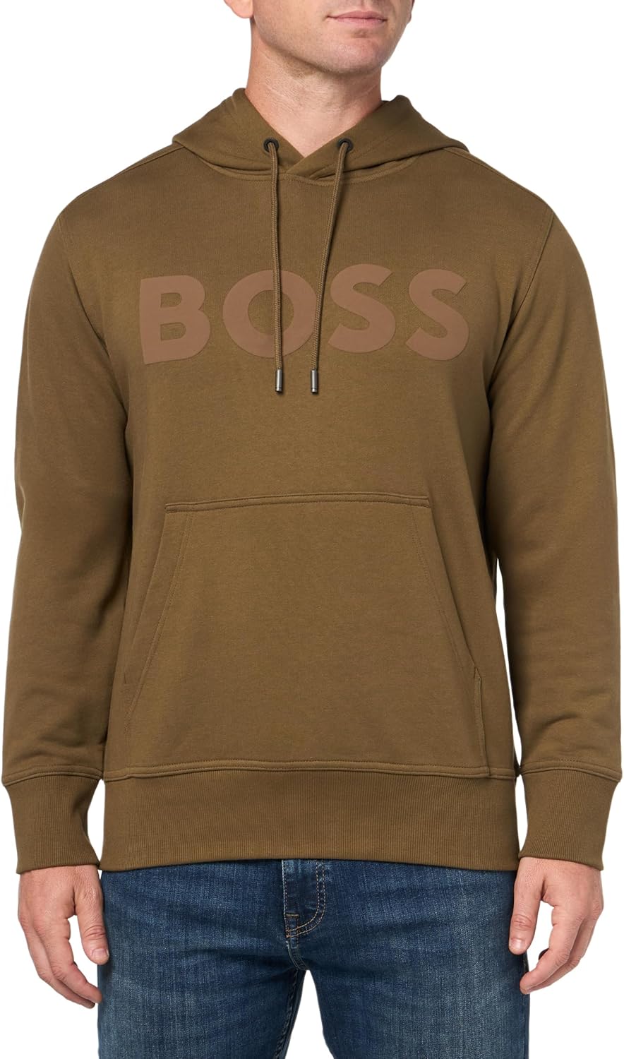 

BOSS мужская толстовка с капюшоном из хлопка с большим логотипом, Burnt Olive, Хаки, BOSS мужская толстовка с капюшоном из хлопка с большим логотипом, Burnt Olive