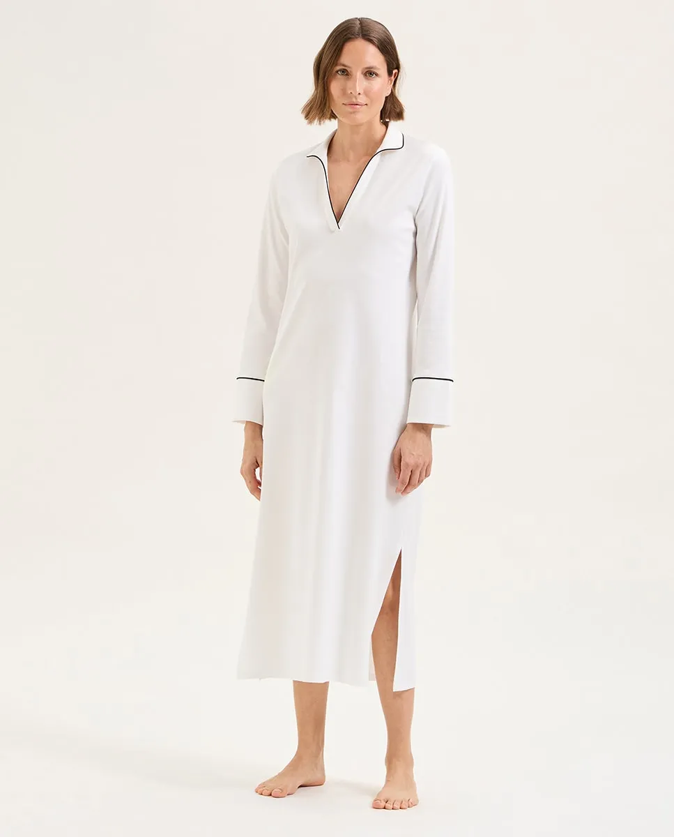 

Длинная ночная рубашка из хлопка, модала и эластана Laurence Tavernier, светло-бежевый