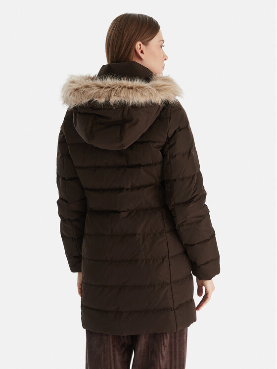 Пуховик slim fit WW0WW47540 Tommy Hilfiger, коричневый — фото 3