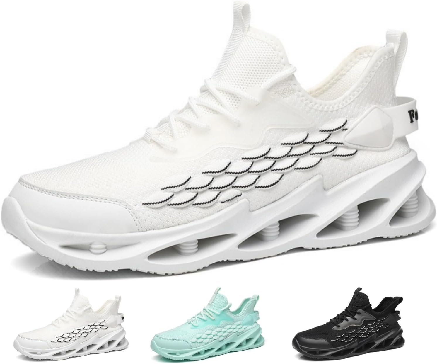 

Сетчатые беговые кроссовки для мужчин и женщин Дышащие нижние топы с сеткой из рыбьей чешуи Легкие модные спортивные кроссовки для ходьбы Macefil, белый