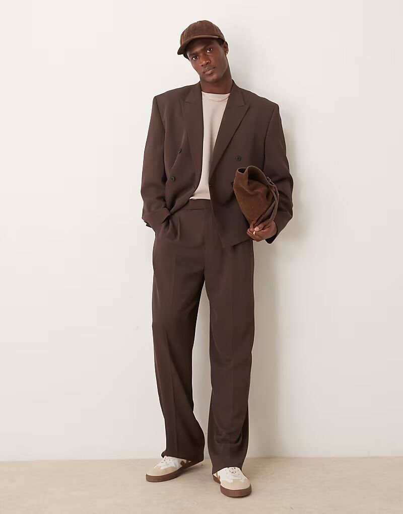 

Широкие брюки ASOS DESIGN коричневого цвета