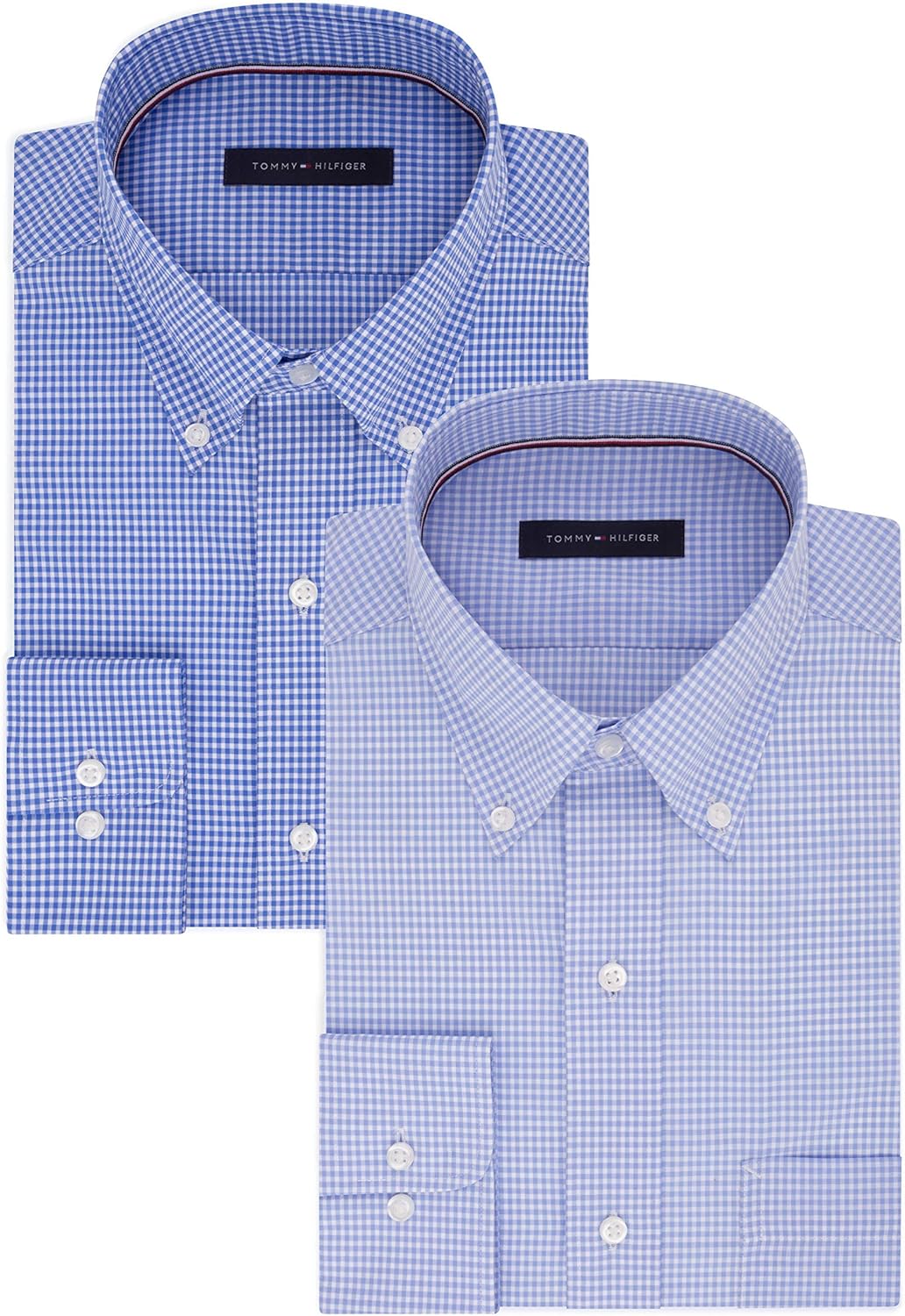 

Мужская рубашка Tommy Hilfiger Regular Fit в клетку Gingham, не требующая глажки - эксклюзивно на Amazon, English Blue/Clear Water