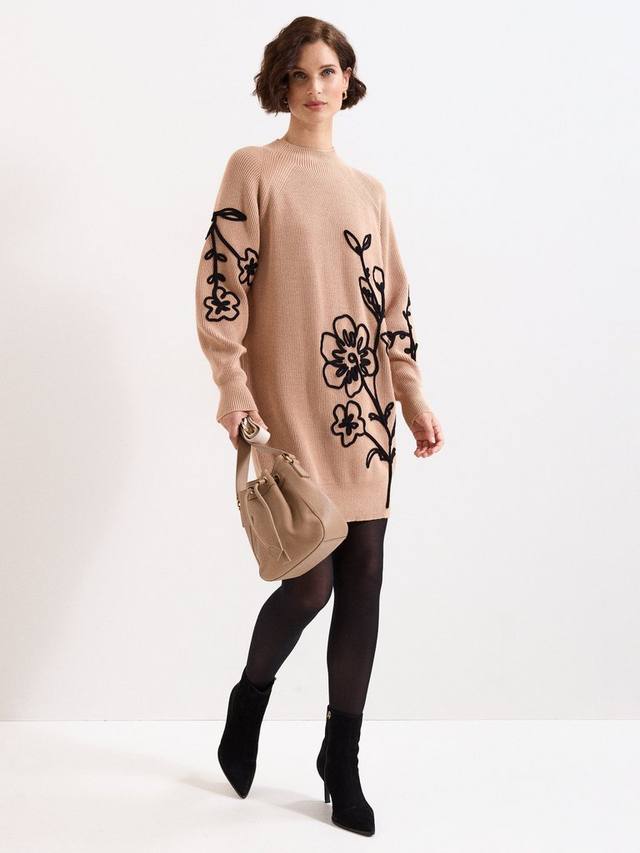 

Роза вышитый цветочный джемпер Phase Eight, Tan