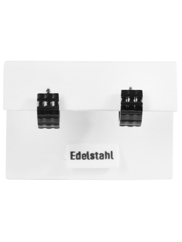 

Adeliás Серьги унисекс - серьги-кольца на шарнирах из нержавеющей стали черного цвета