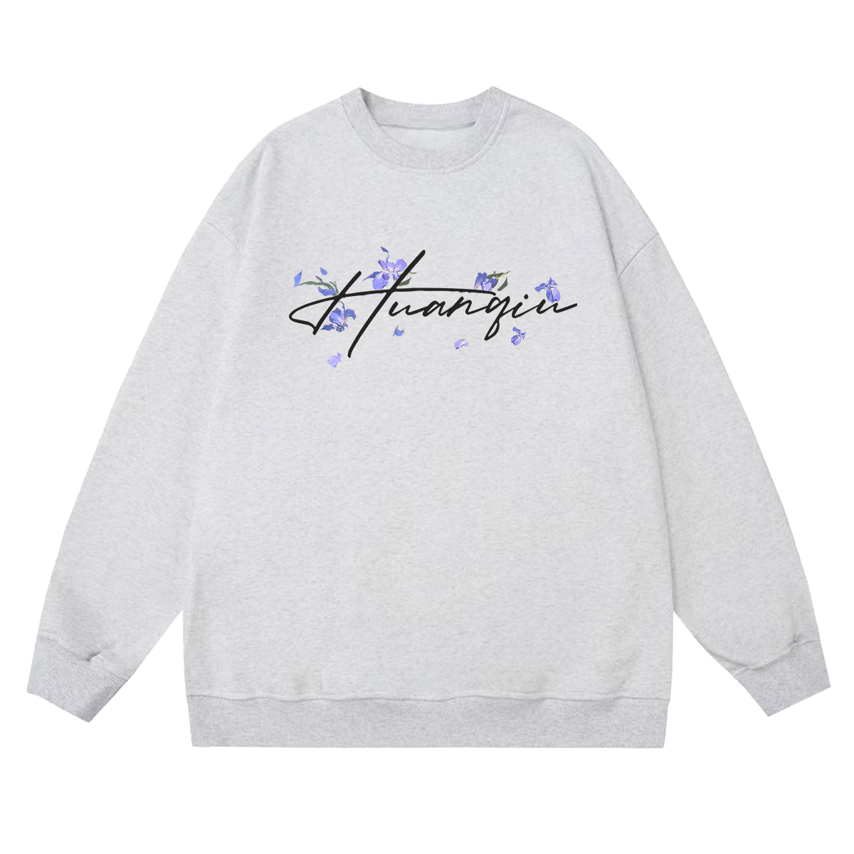 

Свитшот Unisex Crew Neck Moderate Heavyweight HUANQIU, белый heather серый