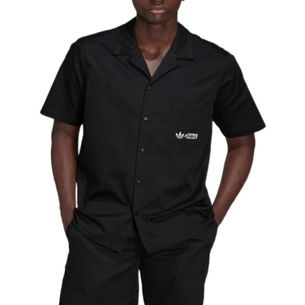 Рубашка adidas originals Solid Color Logo Sports Short Sleeve Shirt Black, мультиколор — фото 2