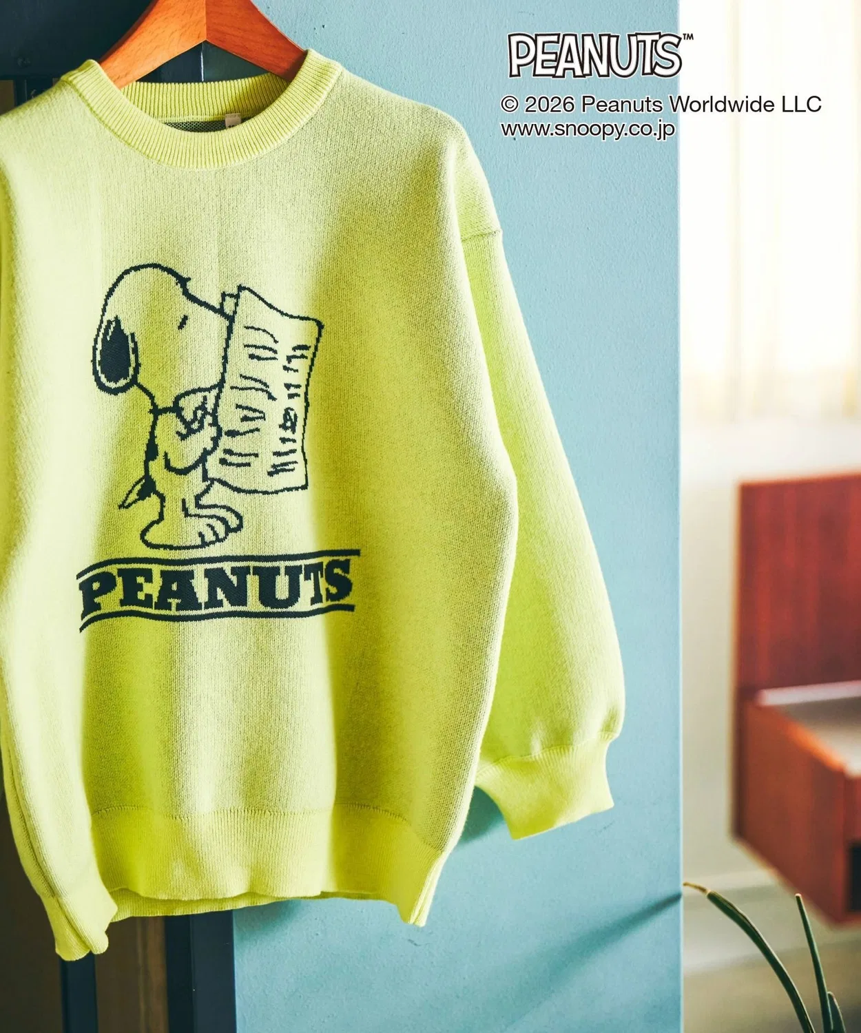 Джемпер трикотажный PEANUTS × GLOBAL WORK, желтый