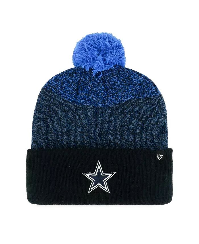 

Мужская темно-синяя вязаная шапка Dallas Cowboys Dark Freeze с манжетами и помпоном '47 Brand