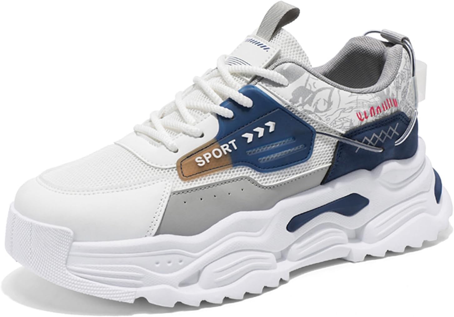 

Мужские повседневные спортивные теннисные кроссовки для ходьбы, массивные модные кеды, тренировочные кроссовки Spwagym, серый